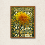 Dandelions Typographic Wall Frame