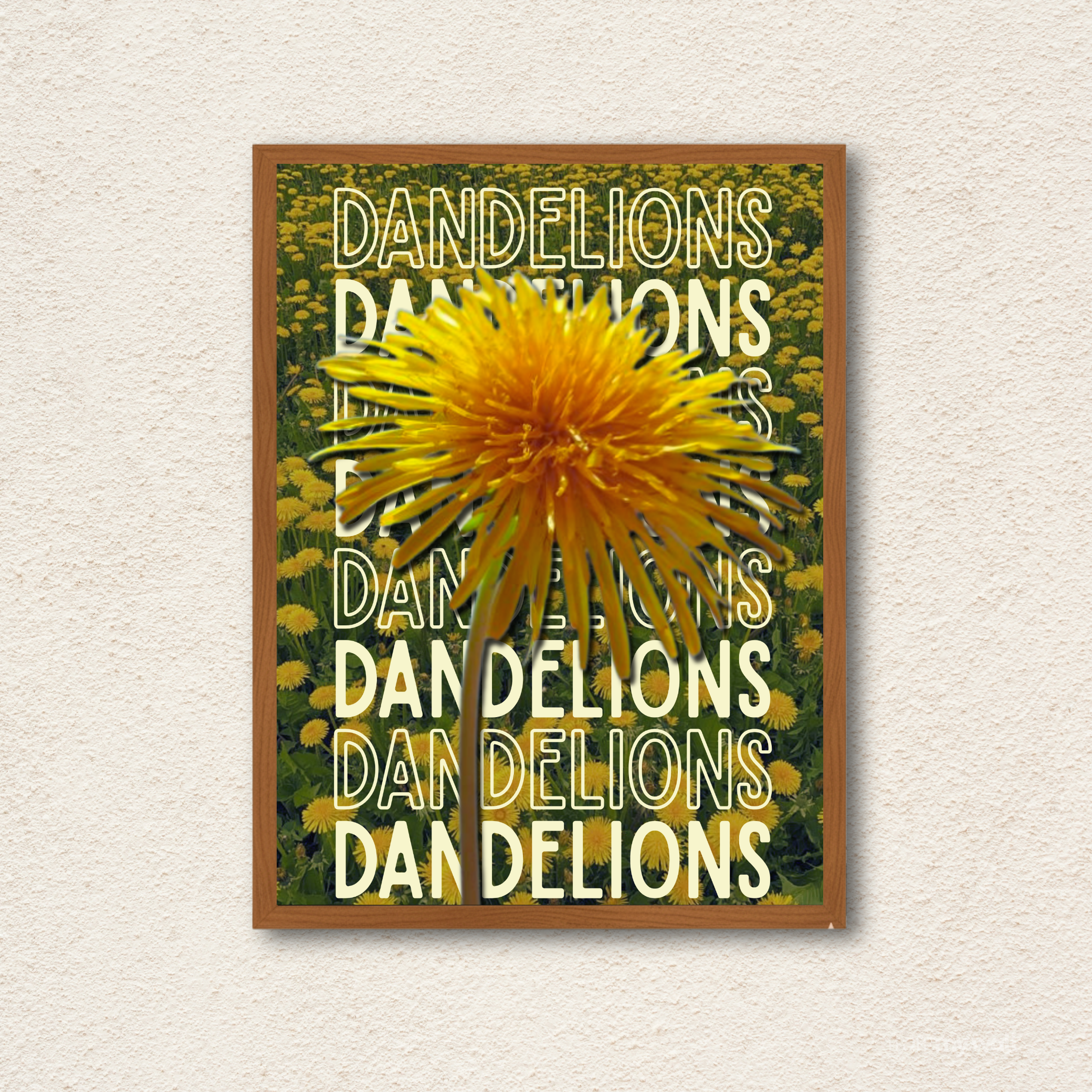 Dandelions Typographic Wall Frame