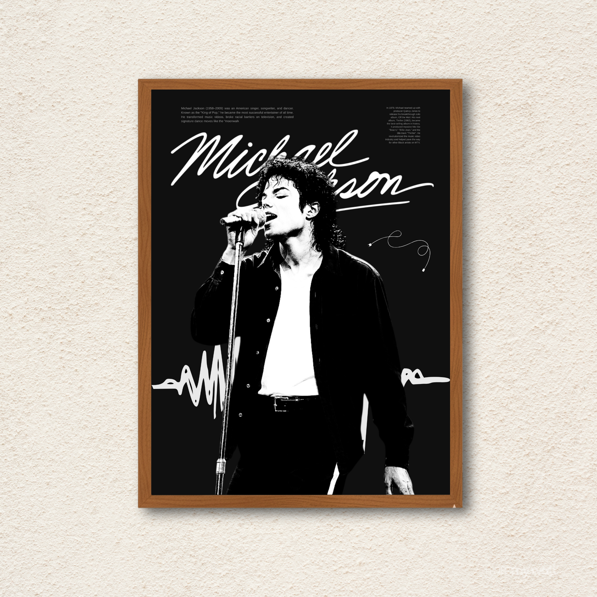 Michael Jackson Retro Vintage Wall Frame