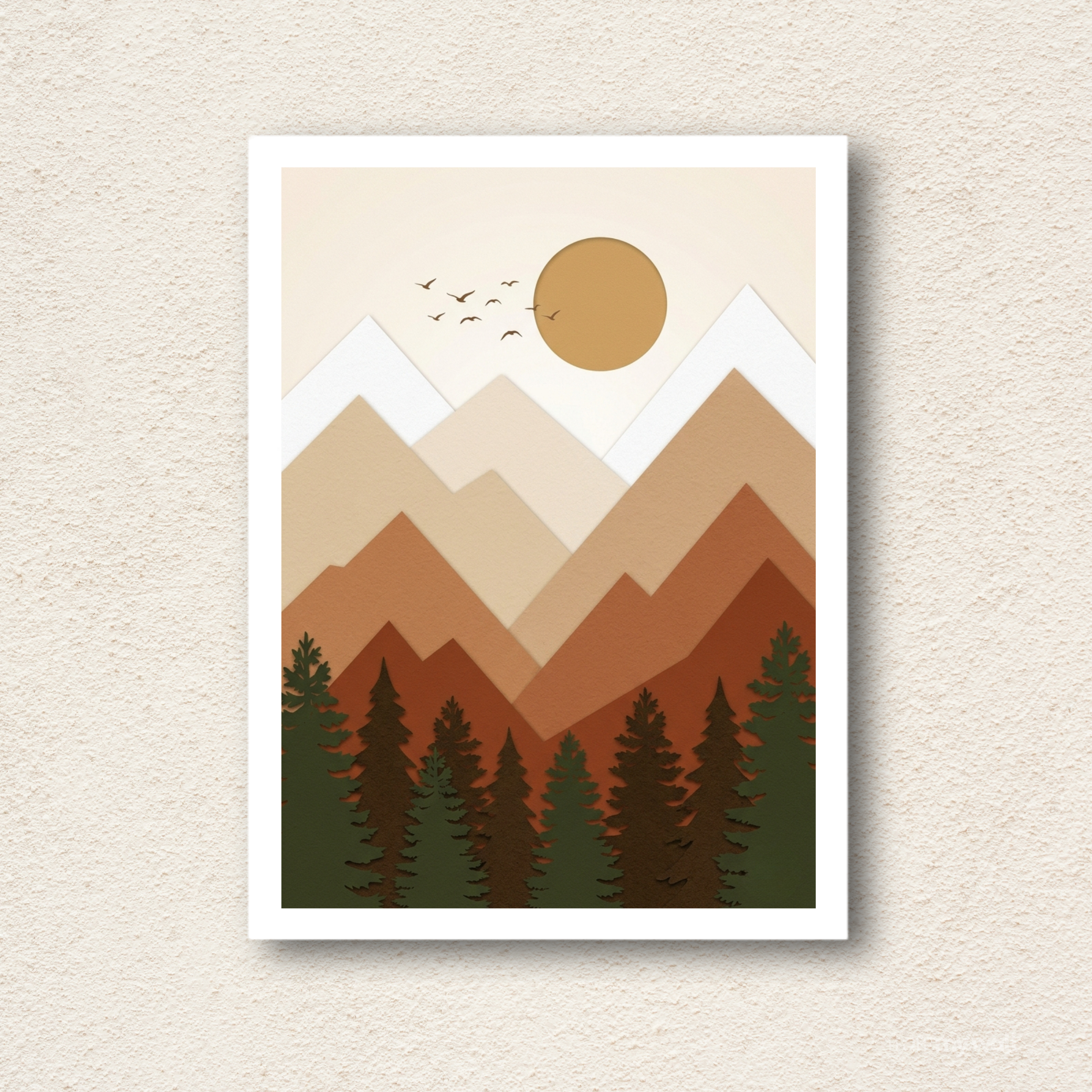 Minimalist Mountain Landscape Wall Frame
