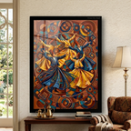 Sufi Whirling Dervishes Abstract Wall Frame