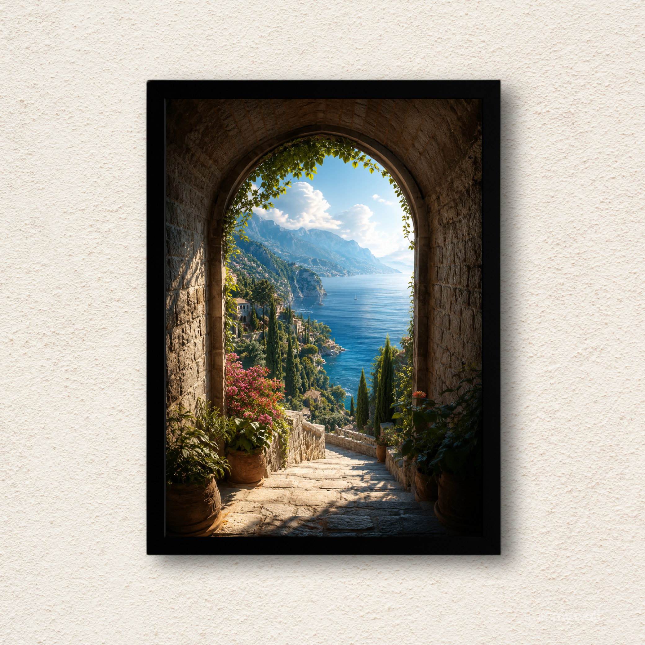 Mediterranean Archway Coastal Wall Frame