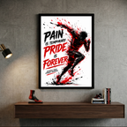 "Pain Is Temporary" Athletic Splatter Framed Wall Art
