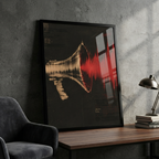 Megaphone Soundwave Abstract Framed Wall Art