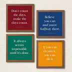 Motivational Quotes 4 Panel Wall Art Set