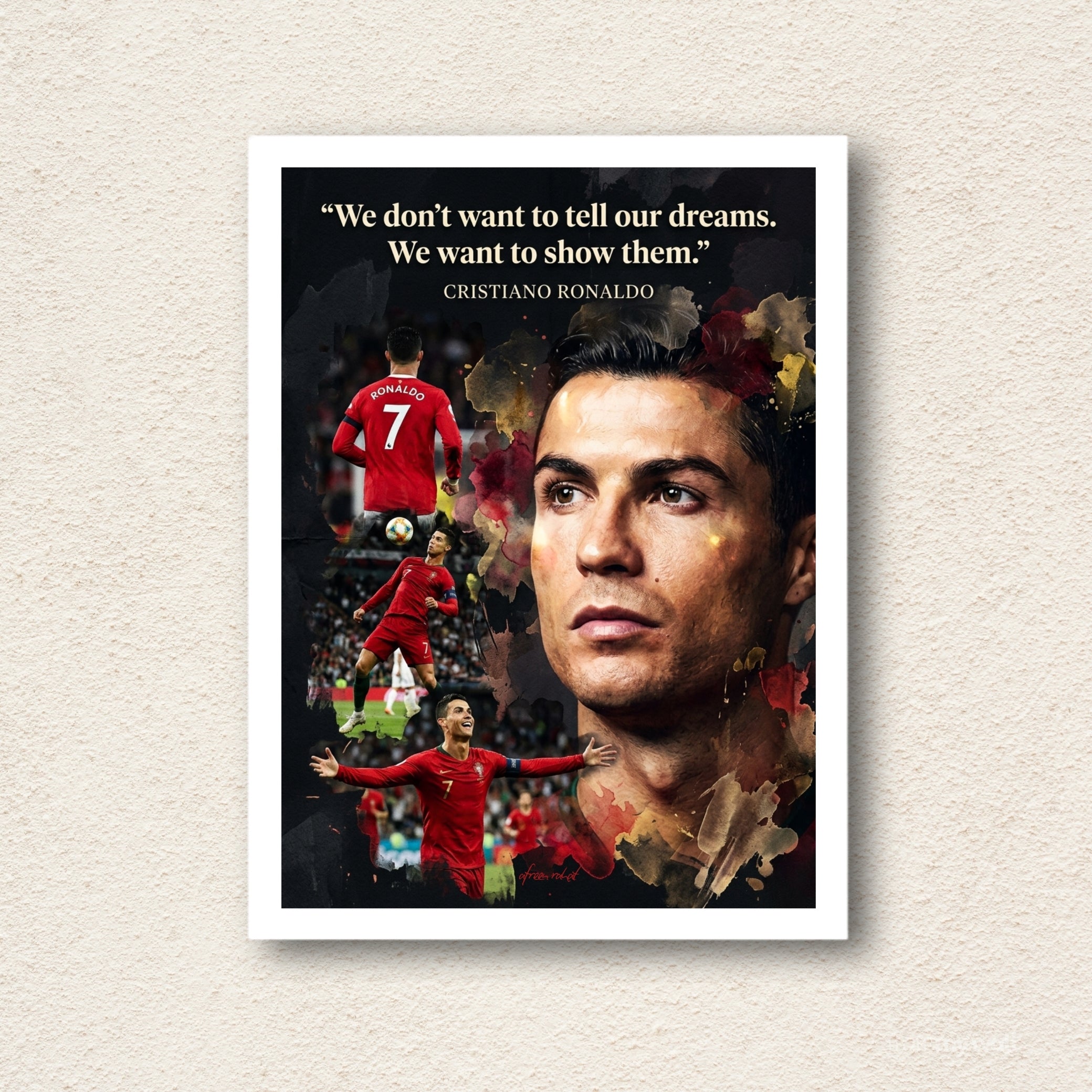 Cristiano Ronaldo "Show Your Dreams" Wall Frame