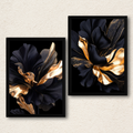 Gilded Obsidian Petals – 2-Panel Luxury Floral Aesthetic Set