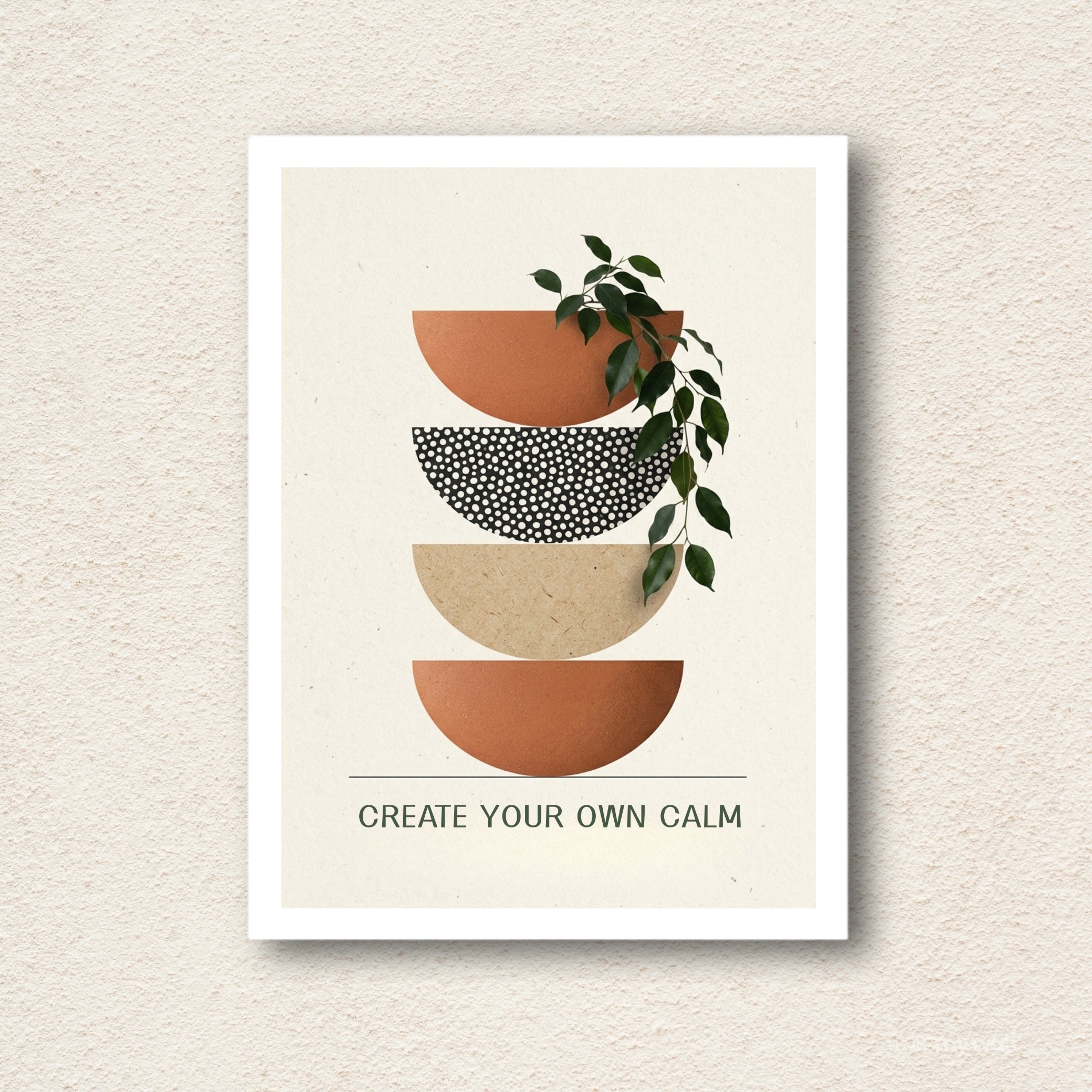 "Create Your Own Calm" Abstract Minimalist Wall Frame