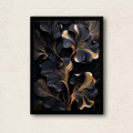 Golden Night Petals Wall Frame