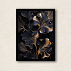 Golden Night Petals Wall Frame