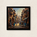 Old City Heritage Vibrant  Street Scene Framed Wall Art