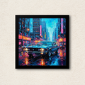 Neon Velocity Classic Muscle Car Framed Art