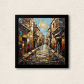 Golden Alleyway Abstract Heritage Framed Wall Art
