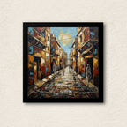 Golden Alleyway Abstract Heritage Framed Wall Art