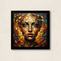 Prismatic Gaze Abstract Mosaic Portrait Framed Wall Art