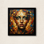 Prismatic Gaze Abstract Mosaic Portrait Framed Wall Art