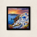 Santorini Sunset Aegean Coastal Framed Wall Art