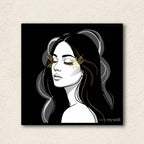 "Ethereal Muse" Woman with Gold Leaf Accents