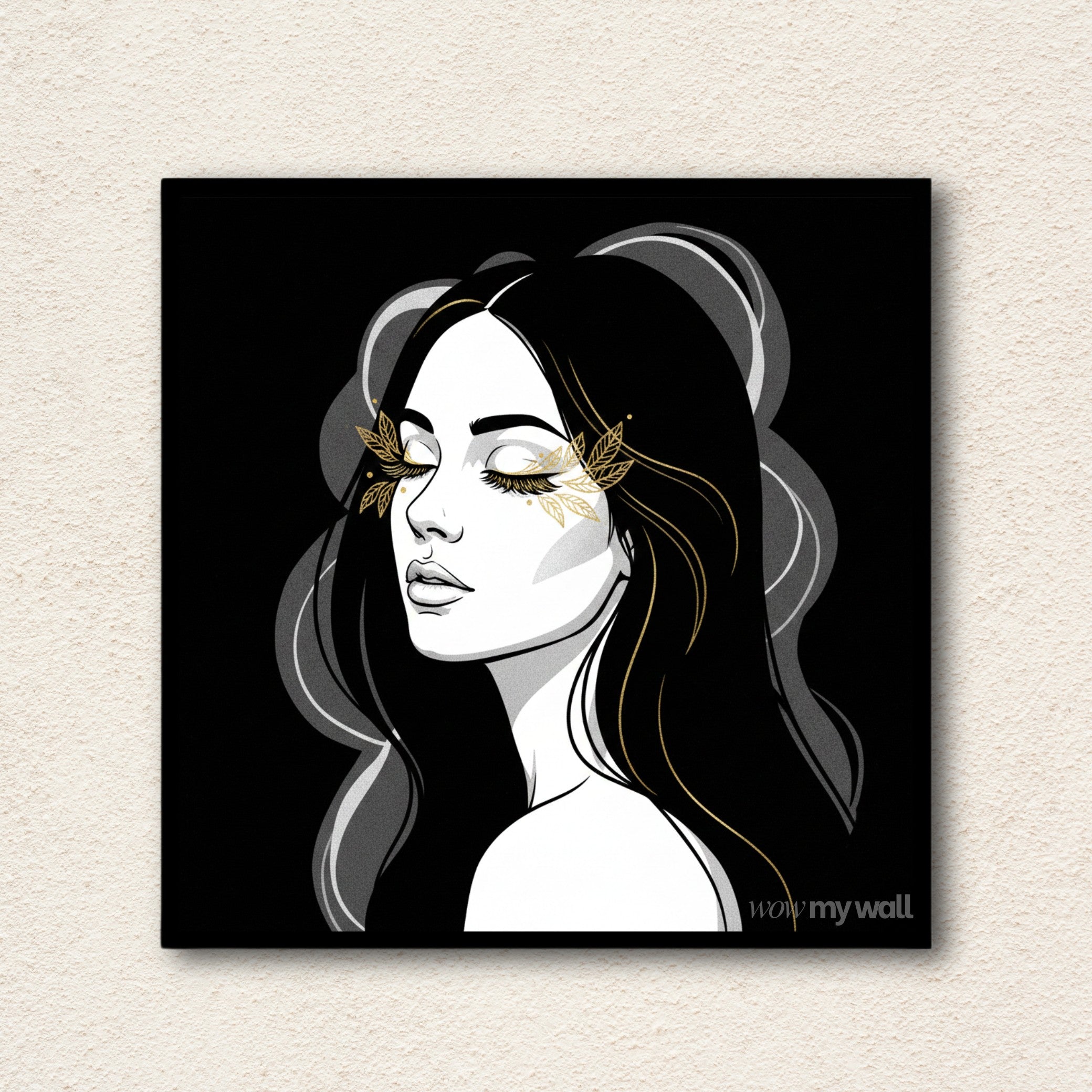 "Ethereal Muse" Woman with Gold Leaf Accents