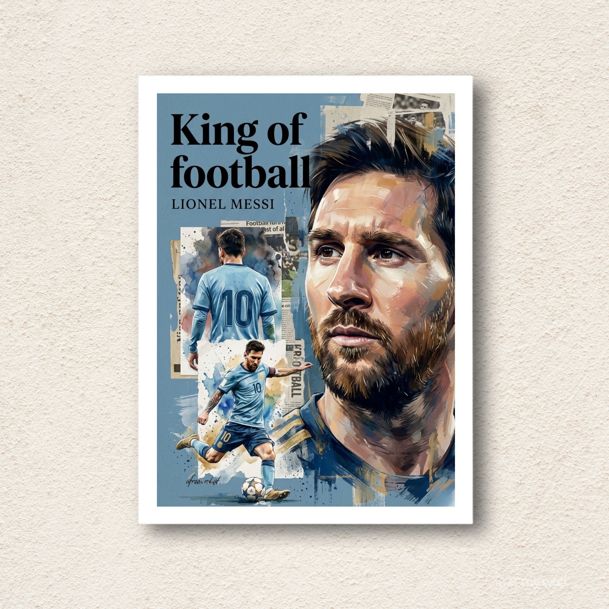 Lionel Messi "King of Football" Wall Frame