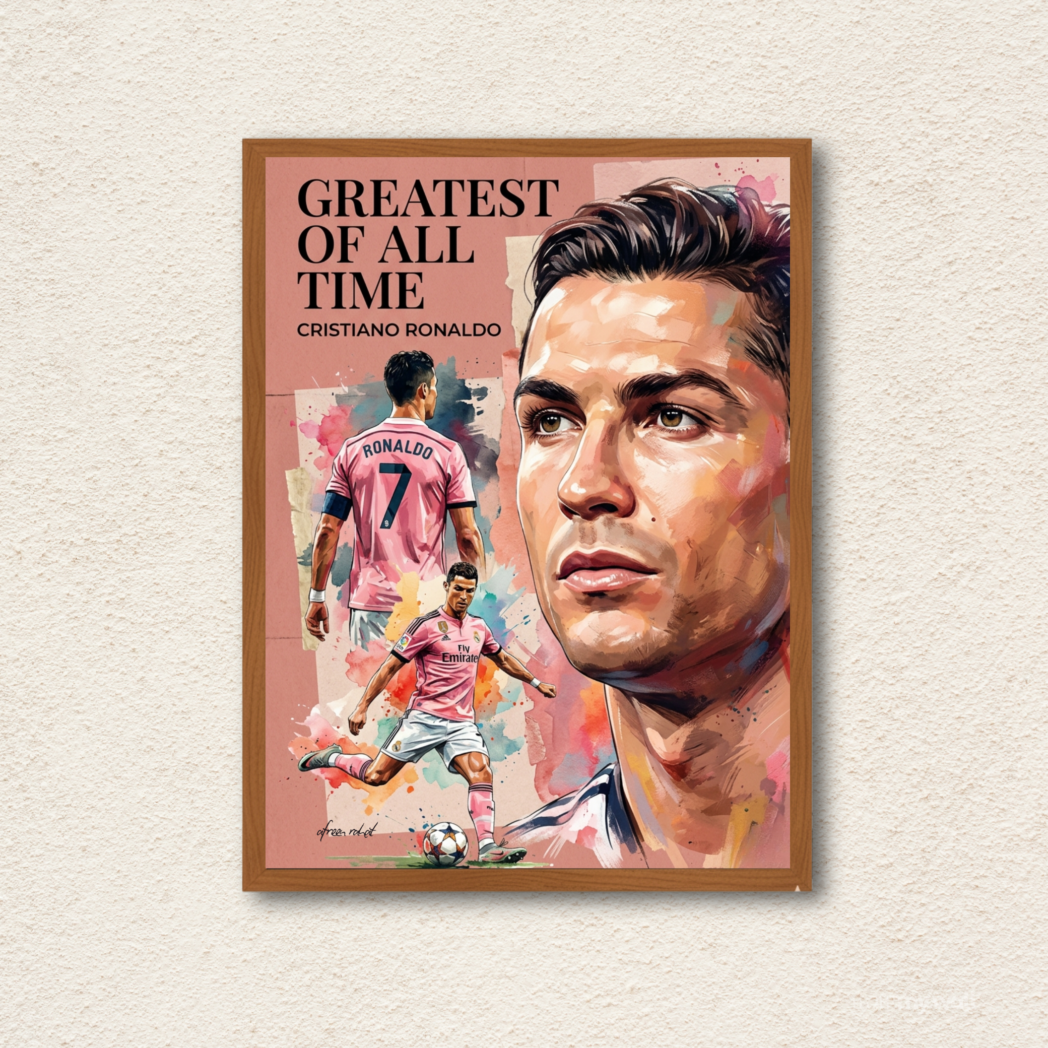 Cristiano Ronaldo "Greatest of All Time" Wall Frame