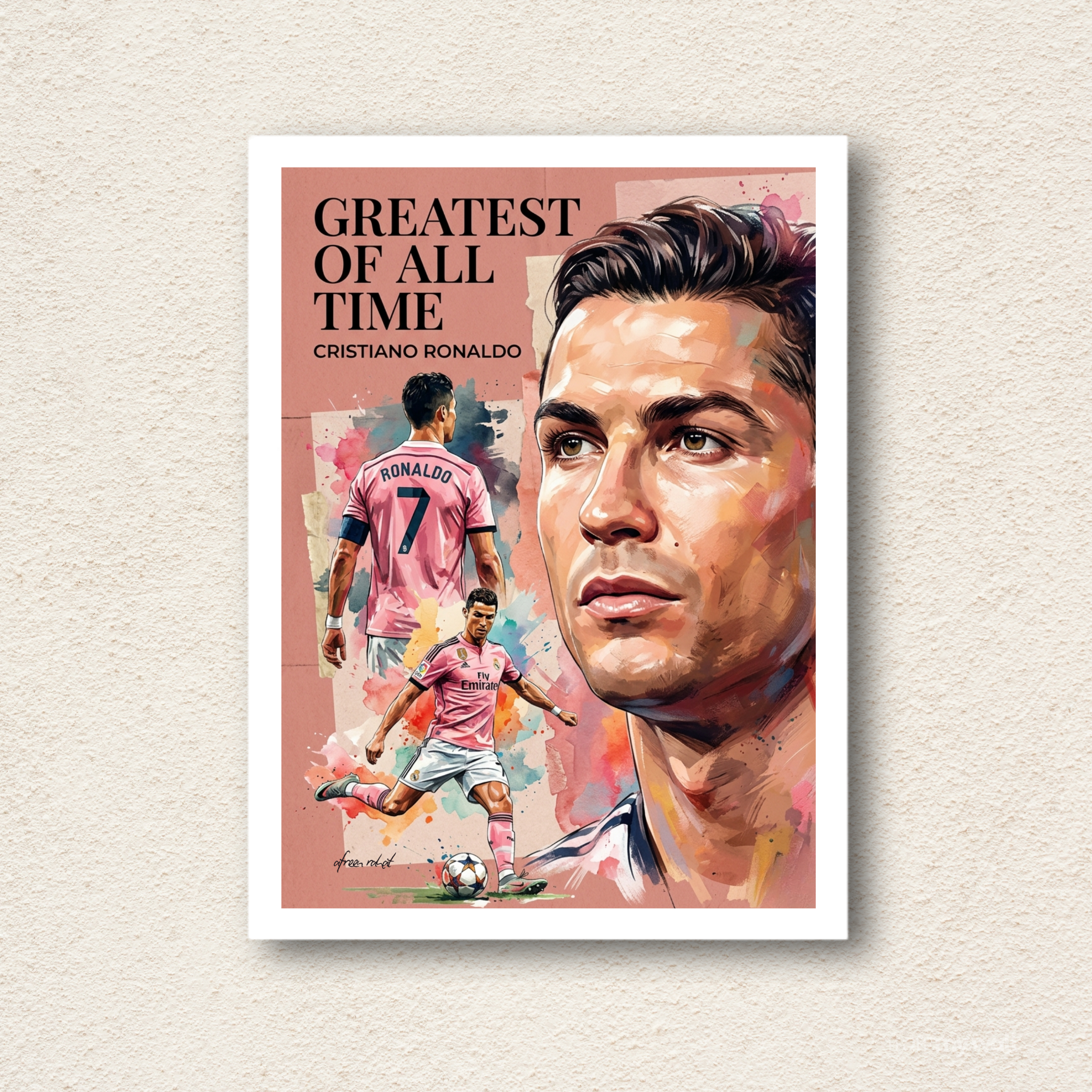 Cristiano Ronaldo "Greatest of All Time" Wall Frame