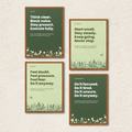 Botanical Motivational Wall Art 4 Panel Set - WOW My Wall