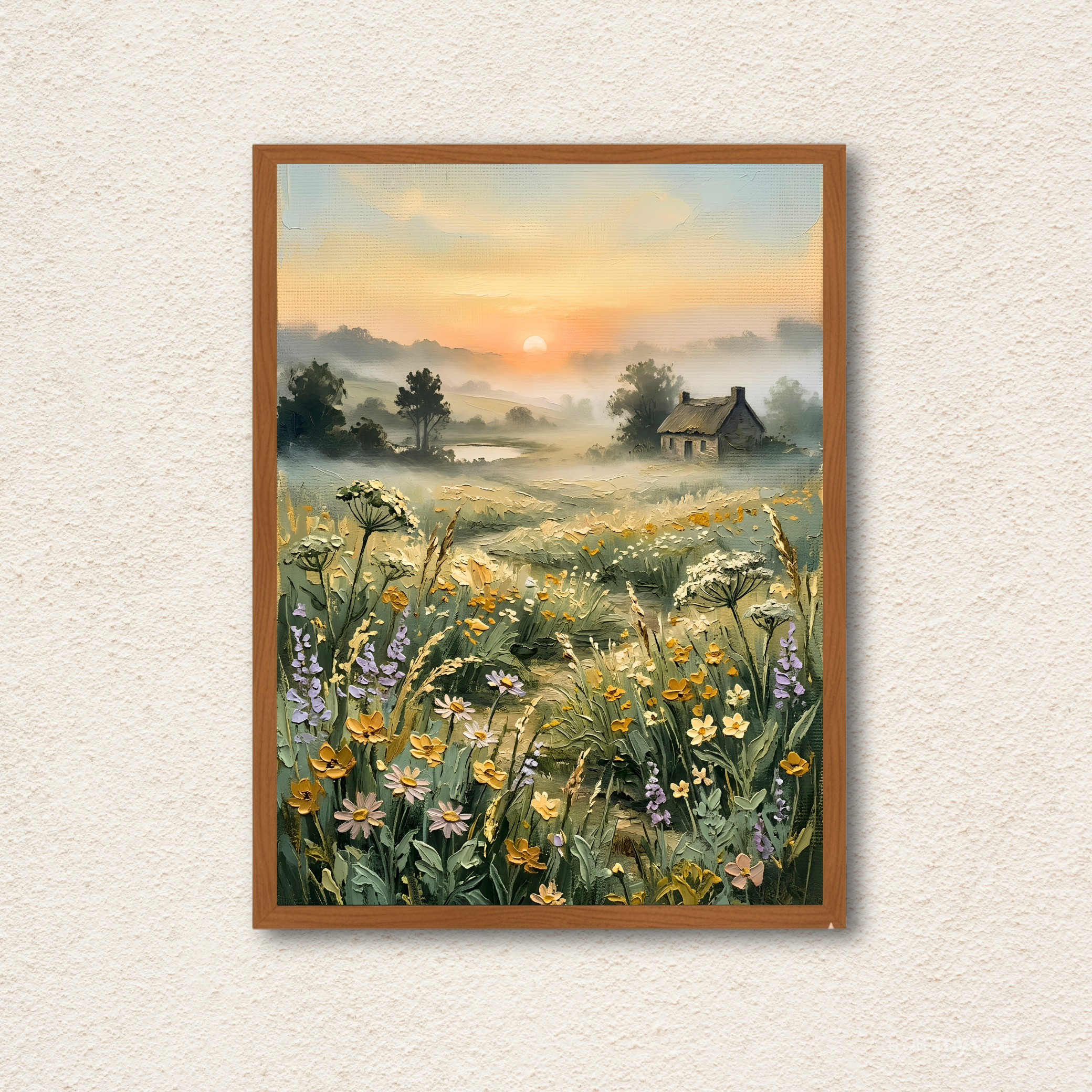 Rustic Cottagecore Wildflower Meadow Wall Art