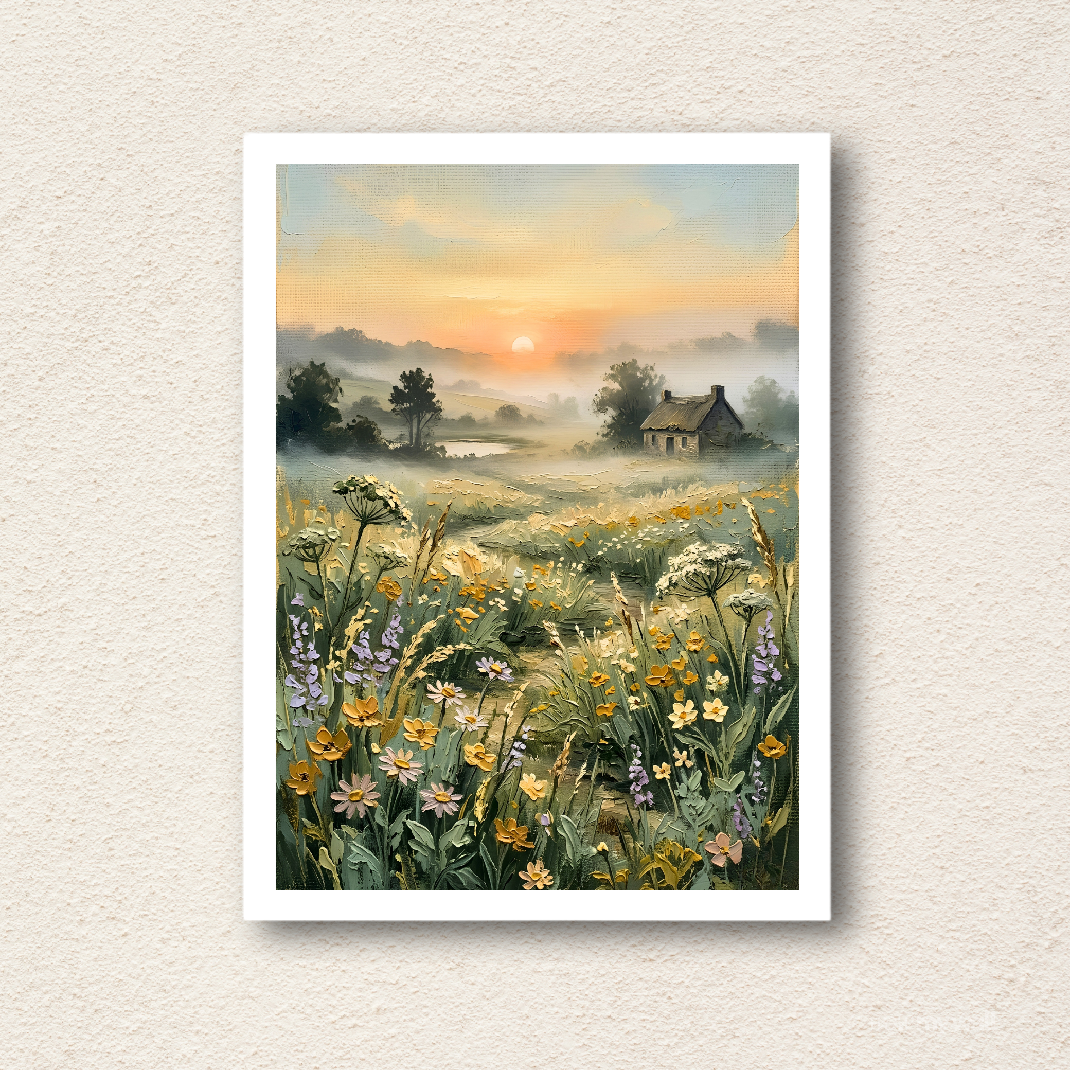 Rustic Cottagecore Wildflower Meadow Wall Art