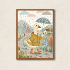 Whimsical Rainy Day Duck Wall Art