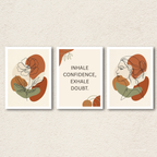 Boho Line Wall Art Set – "Inhale Confidence"