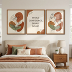 Boho Line Wall Art Set – "Inhale Confidence"