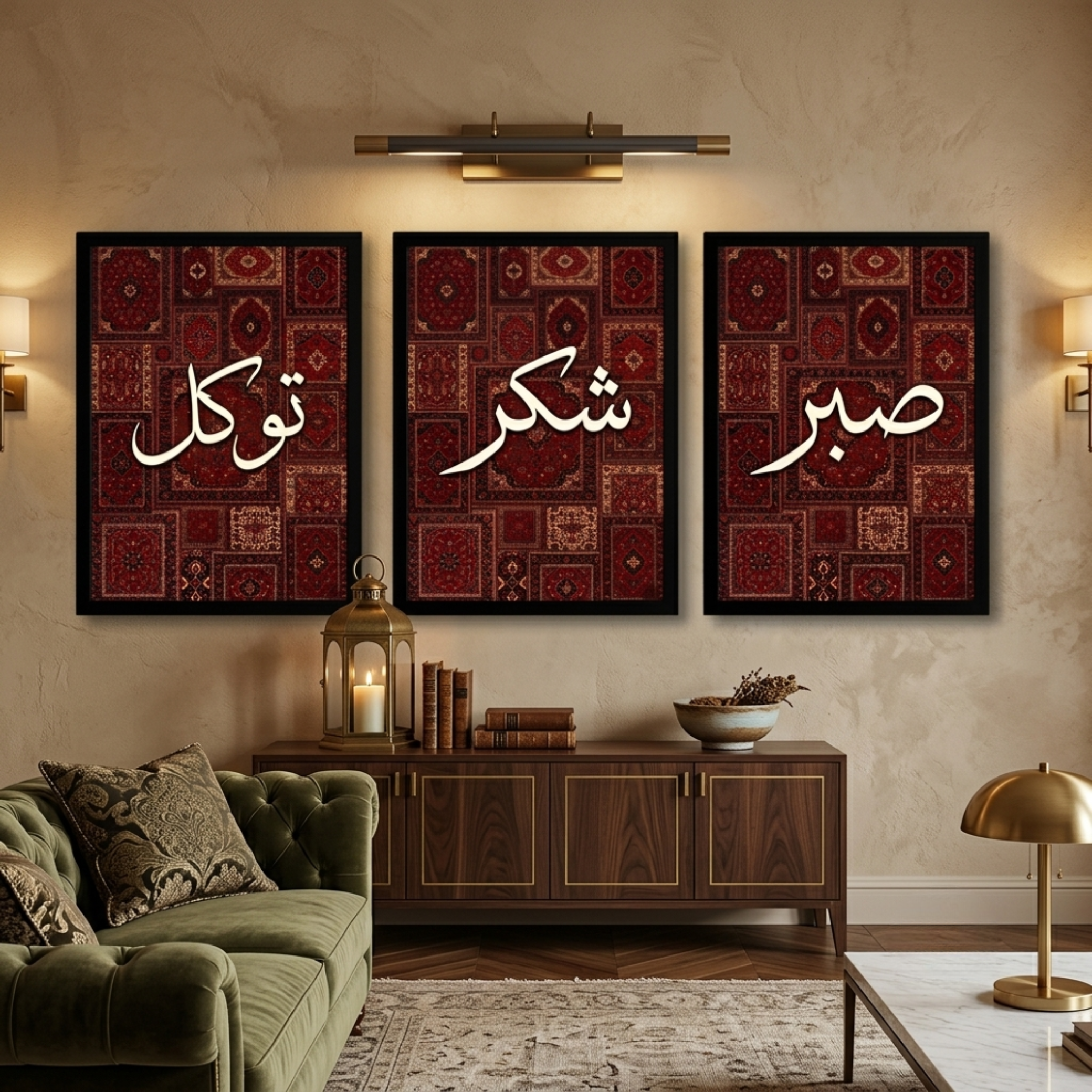 Sabr, Shukr, Tawakkul Persian Motif Art Set