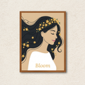 "Bloom" Floral Woman Minimalist Wall Art