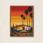 "Palm Springs Sunset" Mid-Century Modern Wall Art