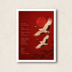 Flying Cranes Zen Poetry Wall Art