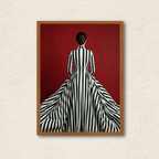 Monochrome Elegance on Crimson Wall Art