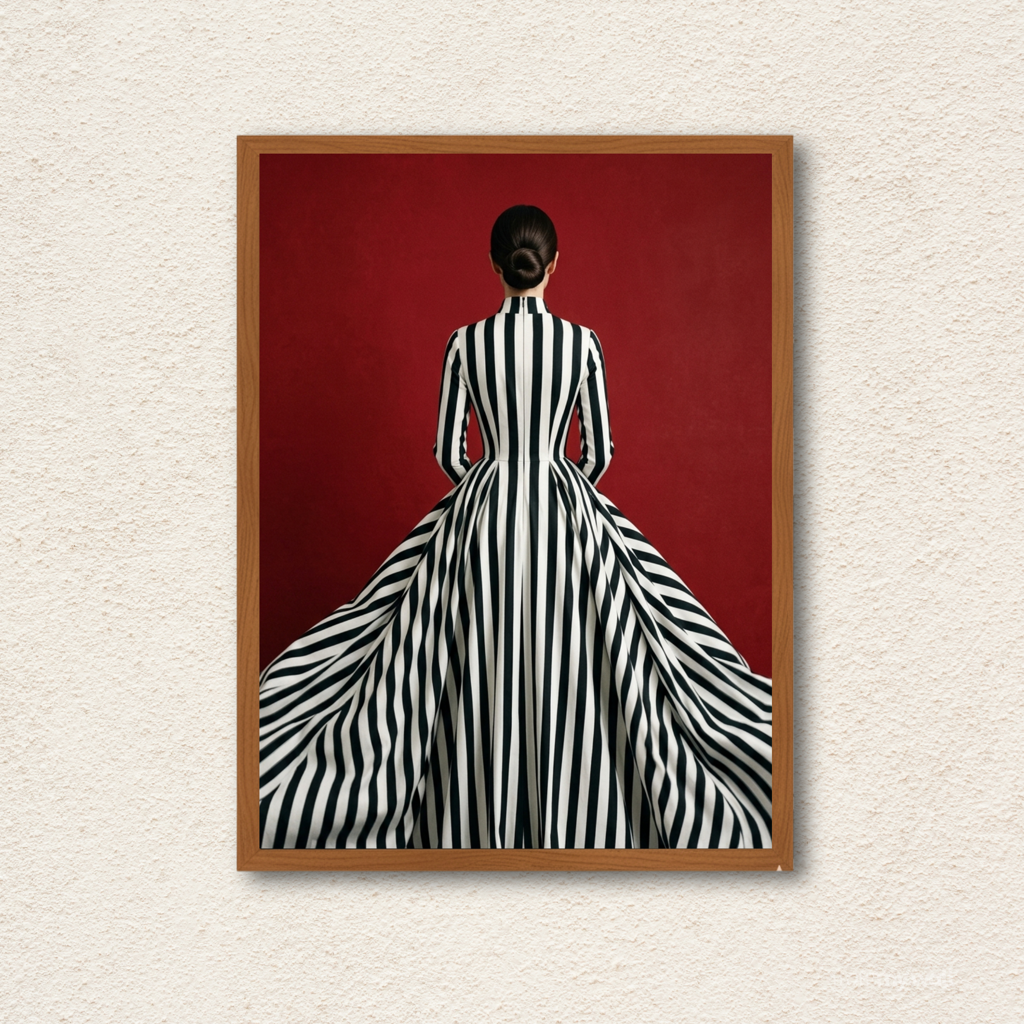 Monochrome Elegance on Crimson Wall Art