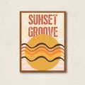Sunset Groove Retro Wall Frame