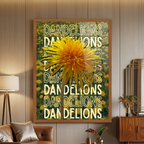 Dandelions Typographic Wall Frame
