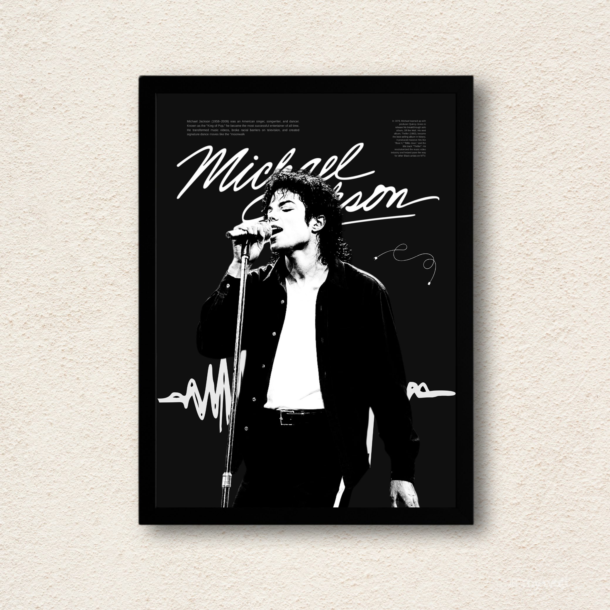 Michael Jackson Retro Vintage Wall Frame