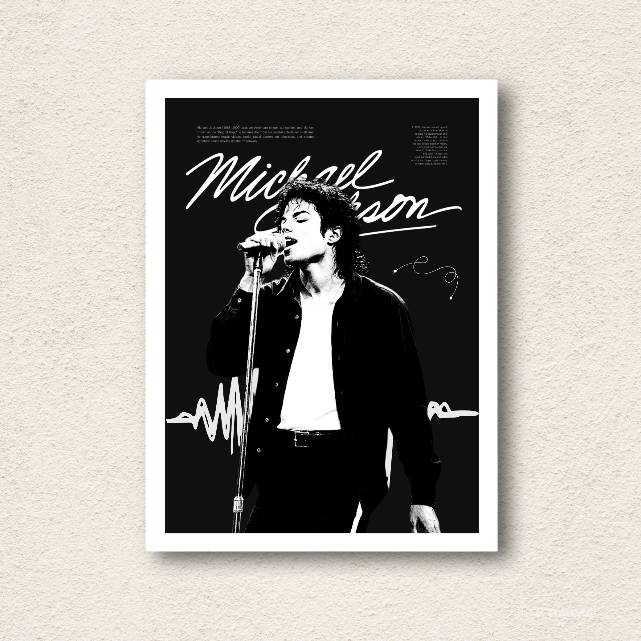 Michael Jackson Retro Vintage Wall Frame