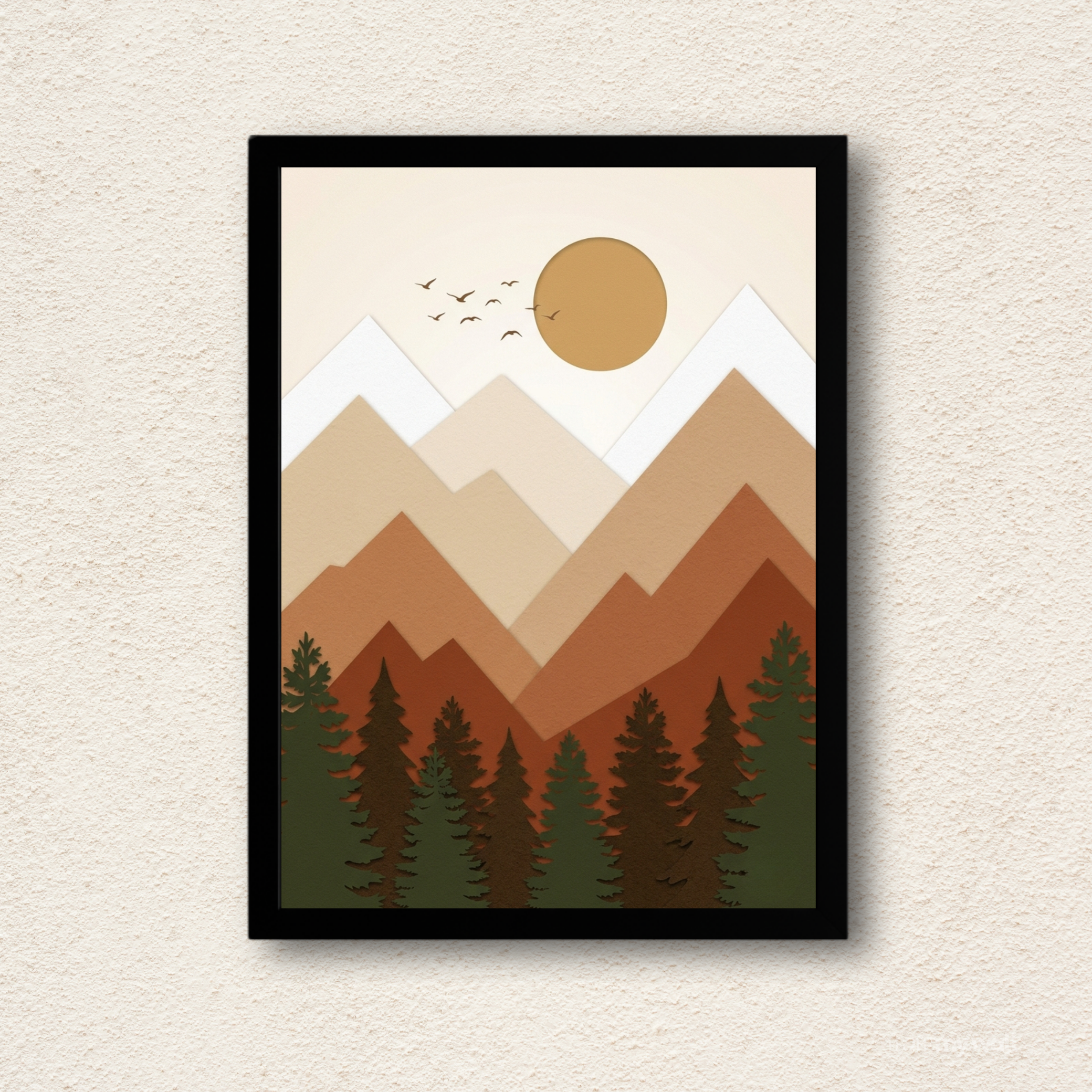 Minimalist Mountain Landscape Wall Frame