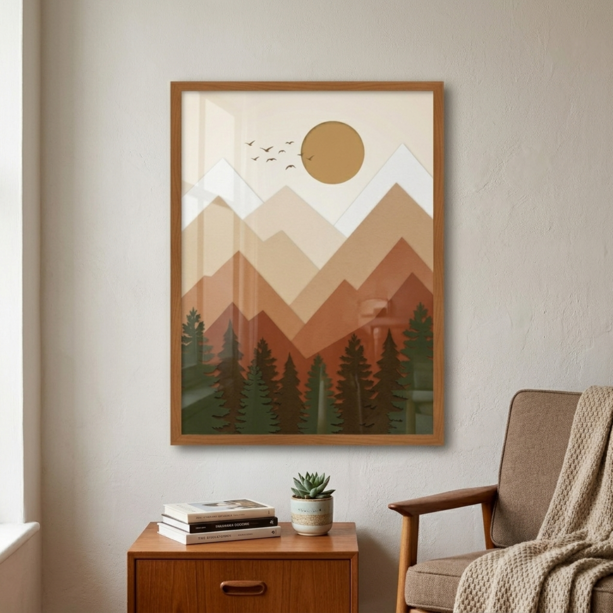Minimalist Mountain Landscape Wall Frame
