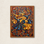 Sufi Whirling Dervishes Abstract Wall Frame