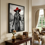Vintage Parisian Red Hat Wall Frame