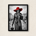 Vintage Parisian Red Hat Wall Frame