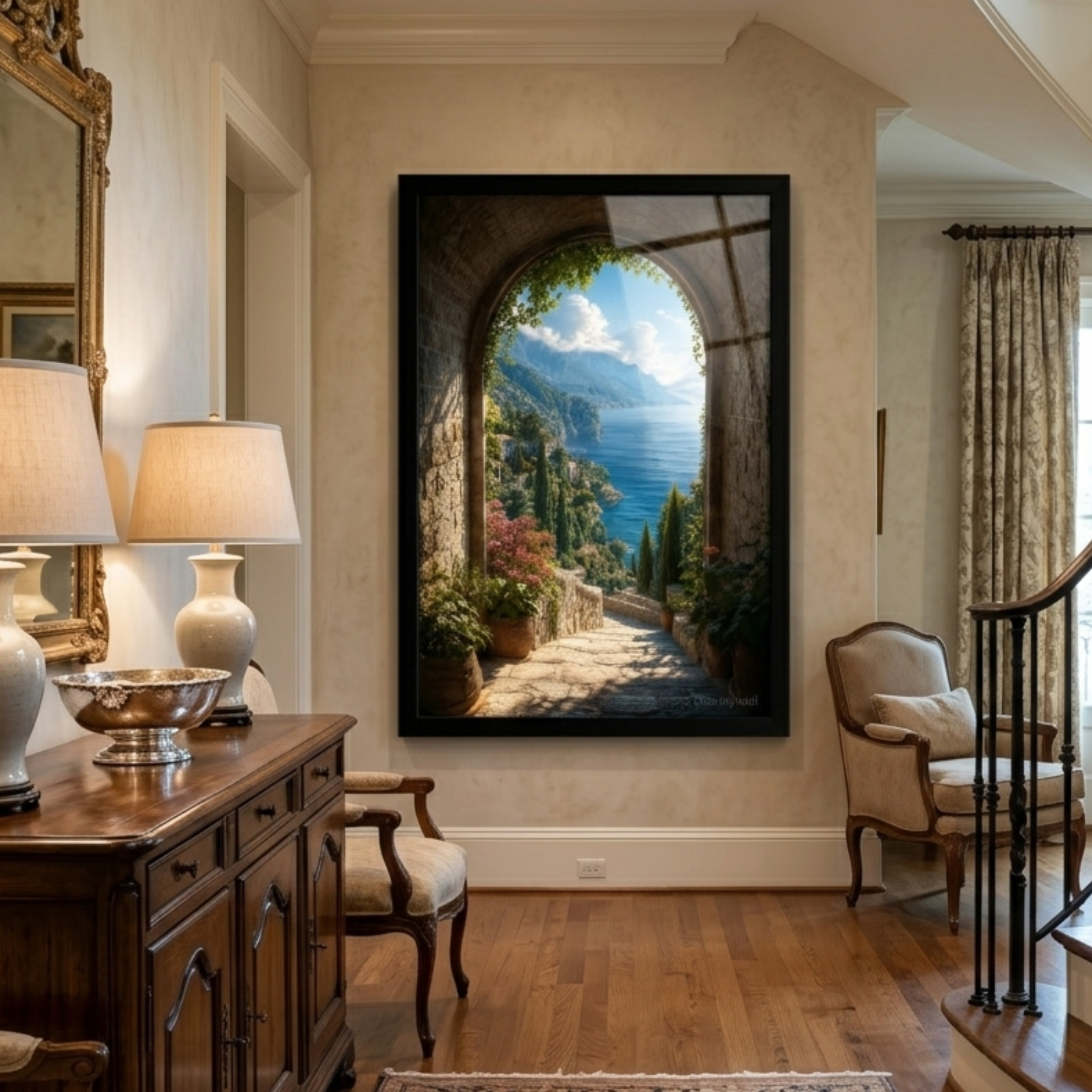Mediterranean Archway Coastal Wall Frame