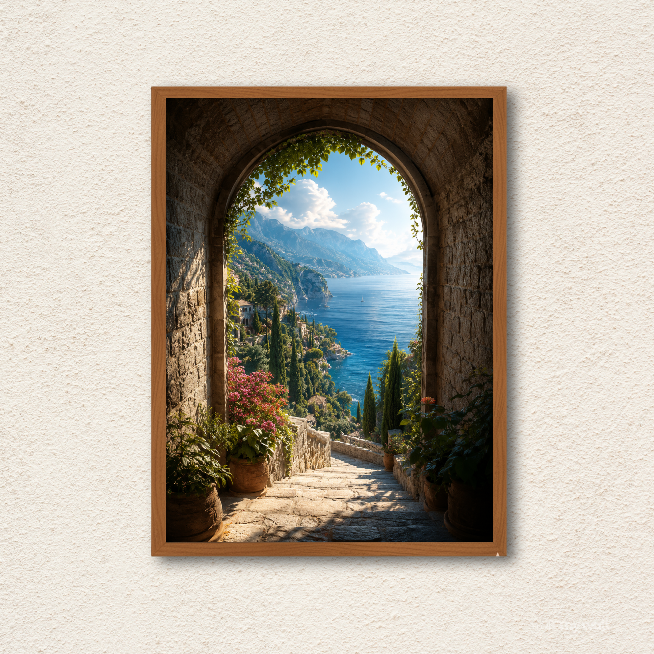Mediterranean Archway Coastal Wall Frame