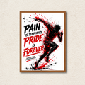 "Pain Is Temporary" Athletic Splatter Framed Wall Art